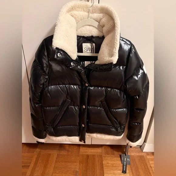 SAM. Gigi Shearling Trim down jacket size small new with tags - Picture 14 of 16